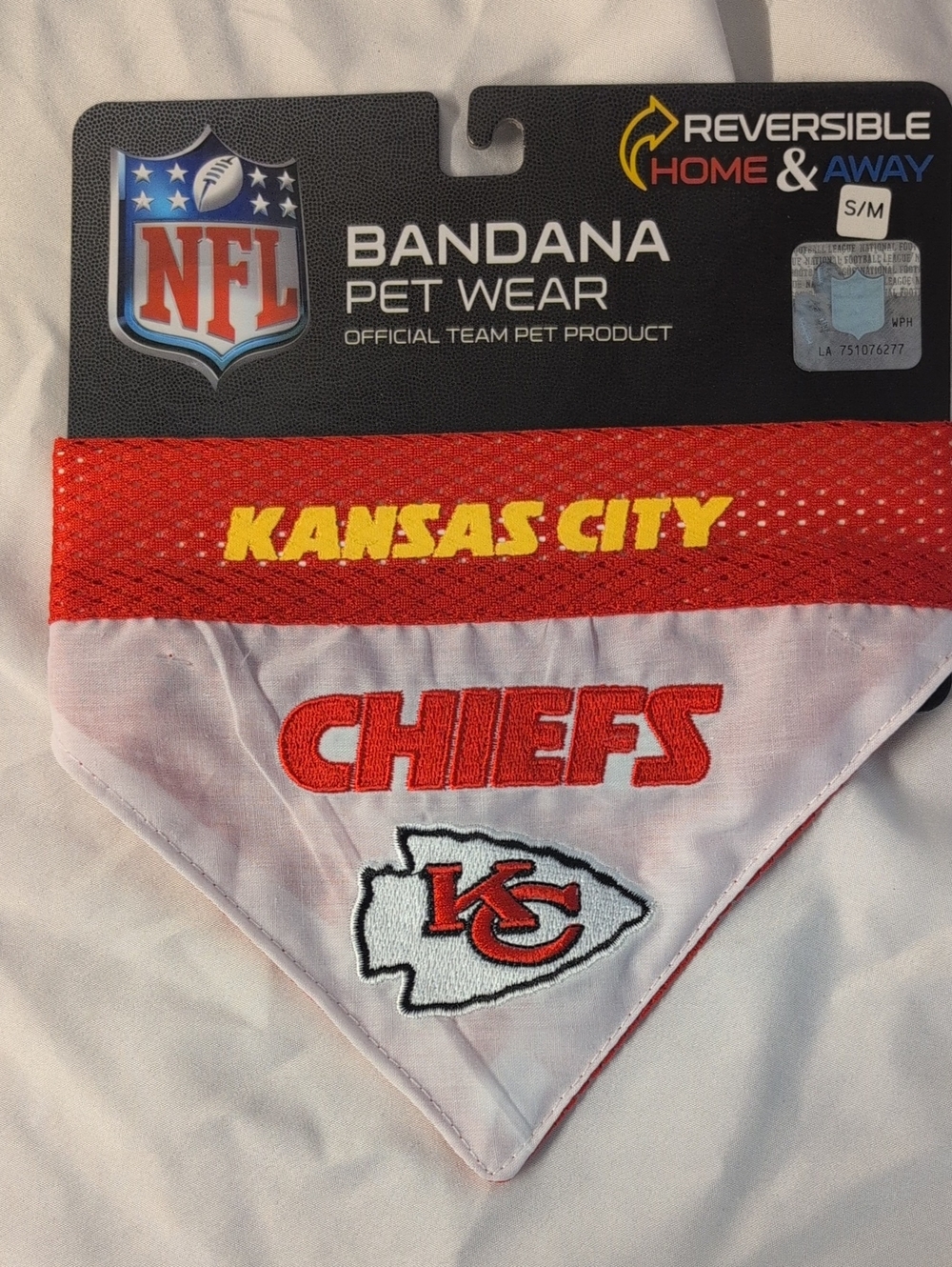 NFL Kansas City Chiefs Reverseible Pet Bandana Small/ Medium